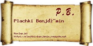 Plachki Benjámin névjegykártya